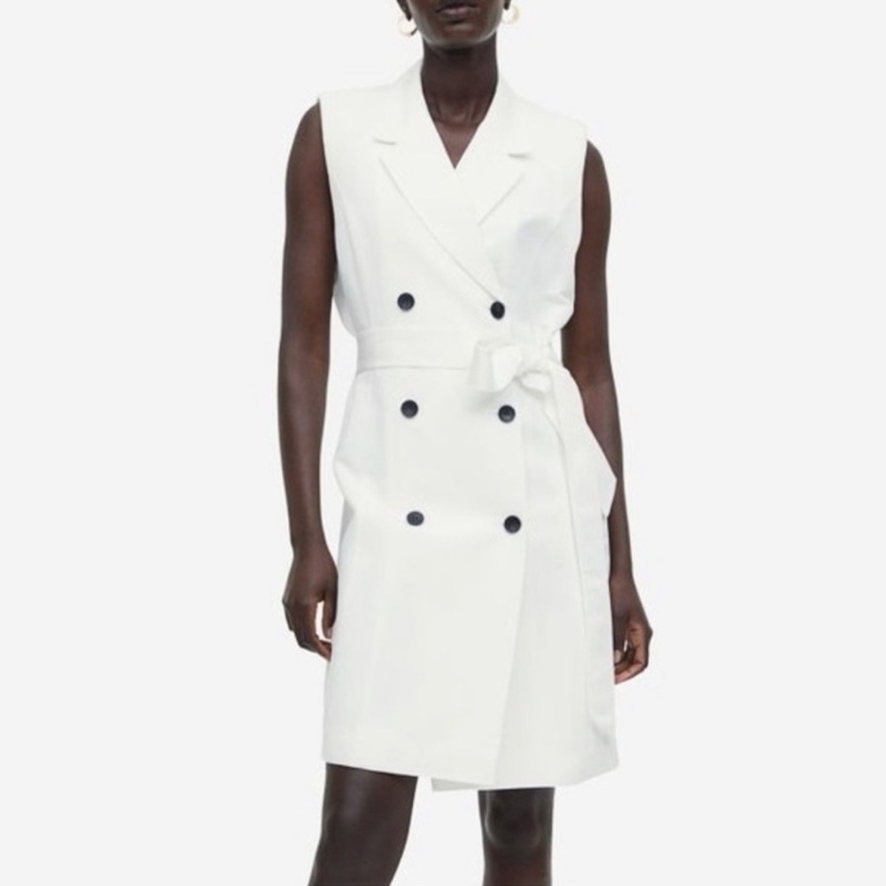 Sleeveless Belted Blazer Dress